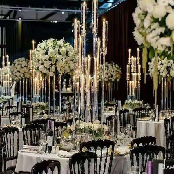 10 clear acrylic candelabra centerpieces for weddings and events