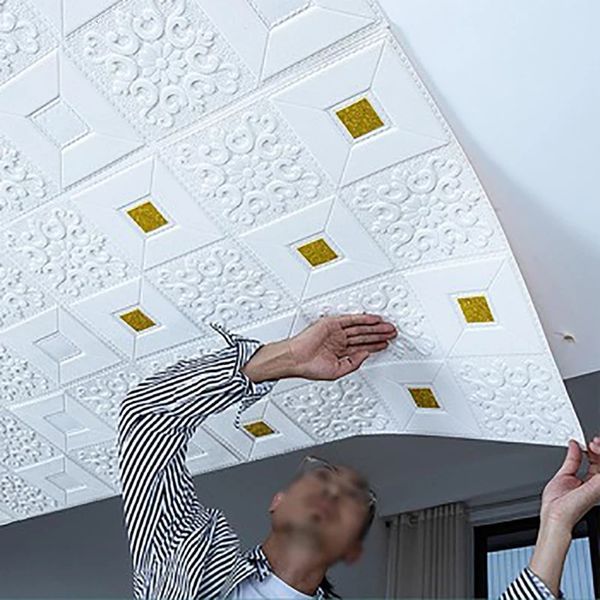 10 large 70x70cm 3D brick waterproof self-adhesive foam wall decals for ceilings and walls