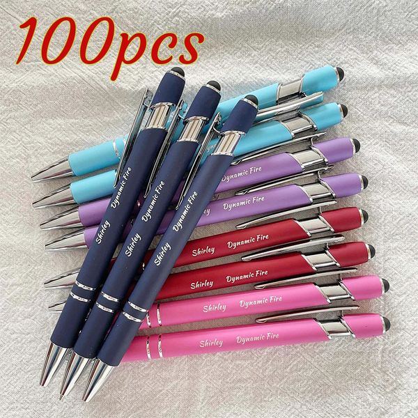 100-piece decorative metal ballpoint pens for students, customizable with engraved text, ideal for office, school, or promotional gifts