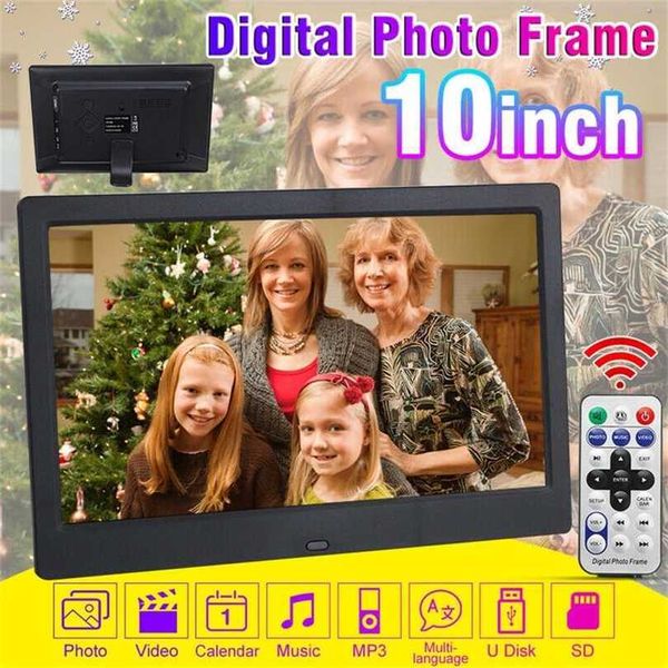 10-inch LCD digital photo frame with LED backlight, full-featured electronic album supporting MP4 video playback, ideal as a gift