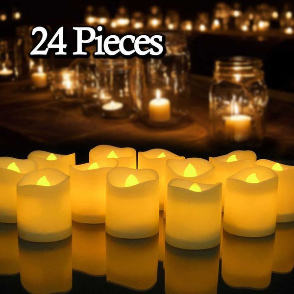 12/24Pcs Creative LED Candle Battery Powered Flameless Tea Light Lamp for For Home Wedding Party Decoration Supplies Dropship 210702

12/24Pcs battery-operated LED tea lights, flameless decorative candles for home, wedding, and party decorations
