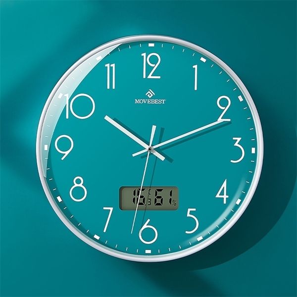 12-inch Nordic-style living room wall clock with simple, quiet quartz movement