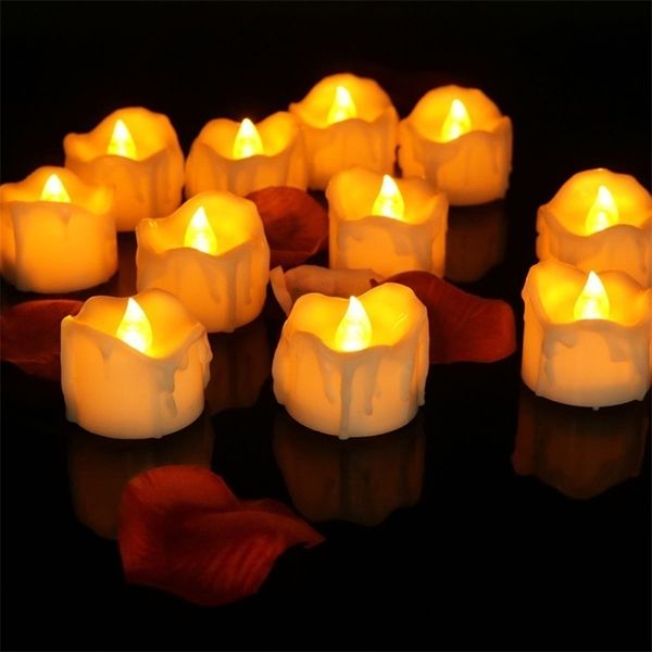 12-pack flickering tea lights with battery and remote control, LED electric candles for parties and birthdays