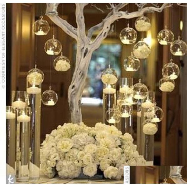 12-piece hanging glass tealight holders for weddings and home decor