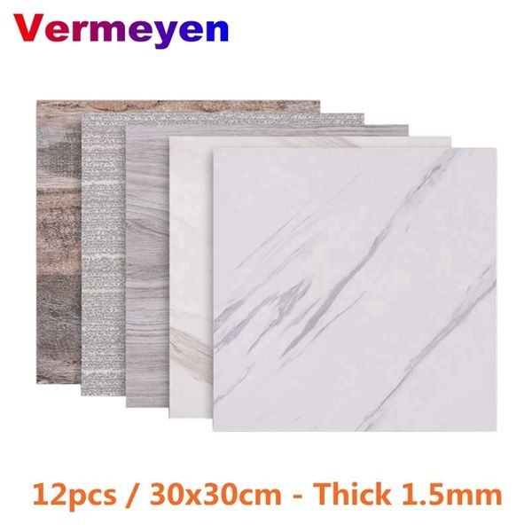 12-piece PVC wall stickers with matte finish, non-slip bathroom and kitchen floor decals, waterproof self-adhesive decor