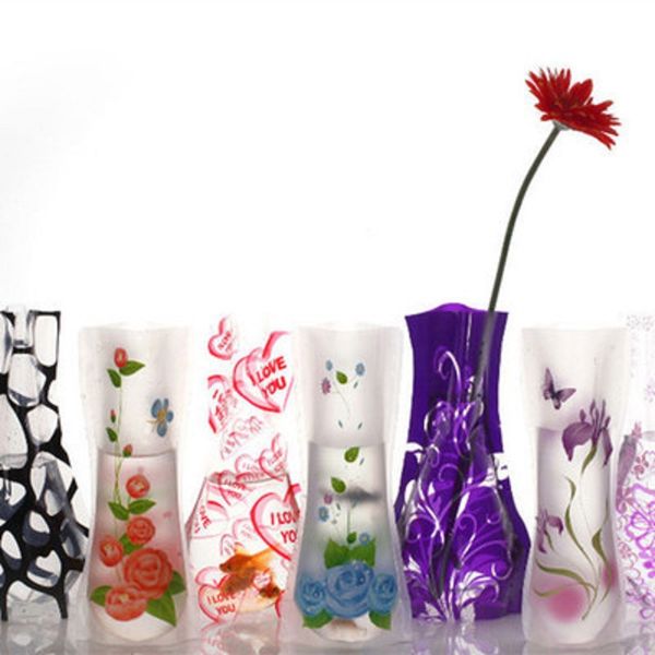 12x27cm creative, eco-friendly, foldable PVC vase for home or wedding decor