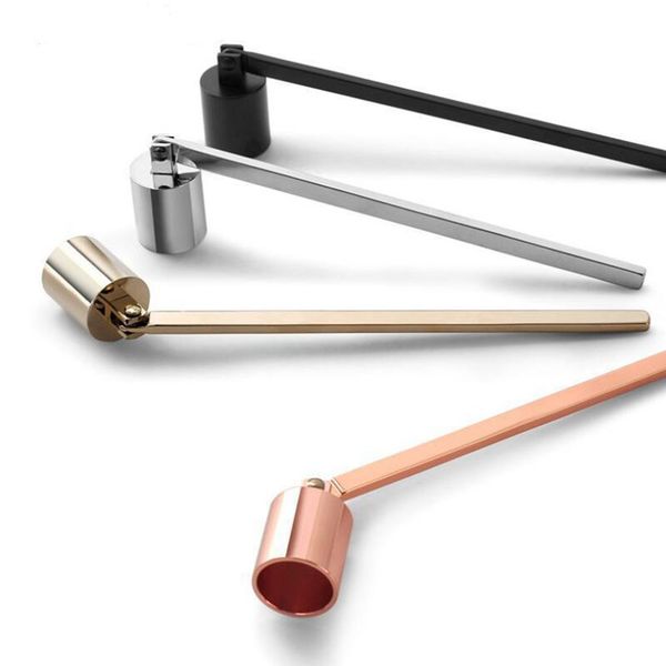 16cm stainless steel candle snuffer with wick trimmer in multiple colors for easy flame extinguishing