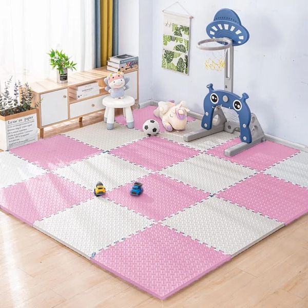 16-piece EVA foam play mat for kids, interlocking puzzle tiles in 30x30cm size, perfect as a baby room activity floor carpet