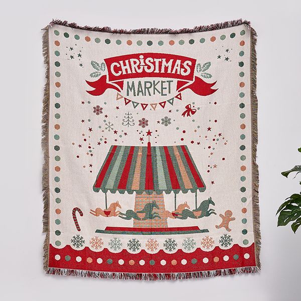180x130cm waterproof picnic mat jacquard fabric Christmas versatile sofa throw