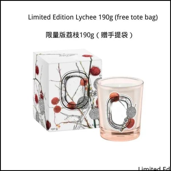 190G scented candle with box, part of a decorative home collection, available for delivery in 2022