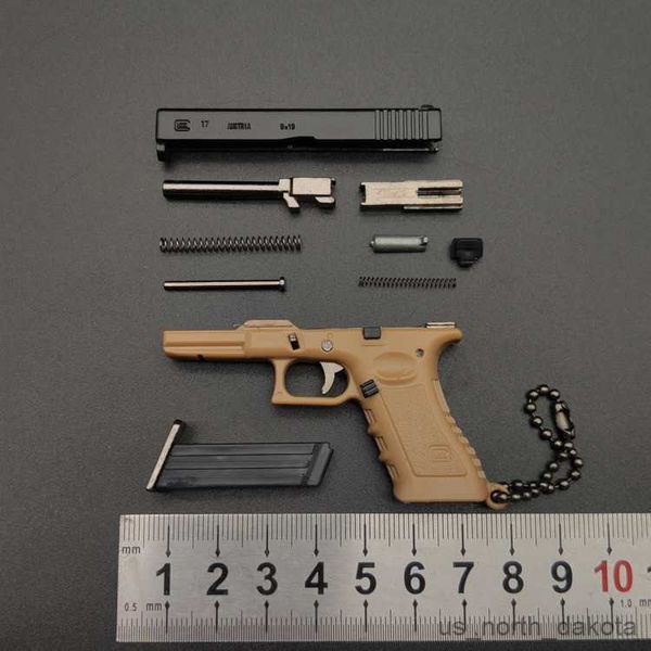 1pc alloy keychain mini toy gun model for stress relief gift