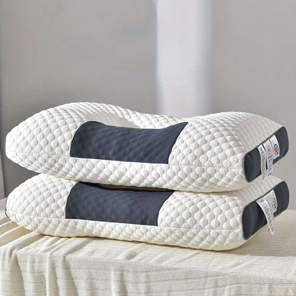 1pc cervical orthopedic pillow aids sleep and neck support for side and back sleepers, home massage use, with washable core