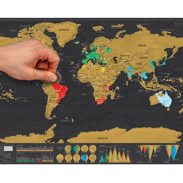 1pc Deluxe Erase World Travel Map Scratch Off For Room Home Office Decoration Wall Stickers 220512

Premium erasable scratch-off world travel map wall sticker for home or office decor