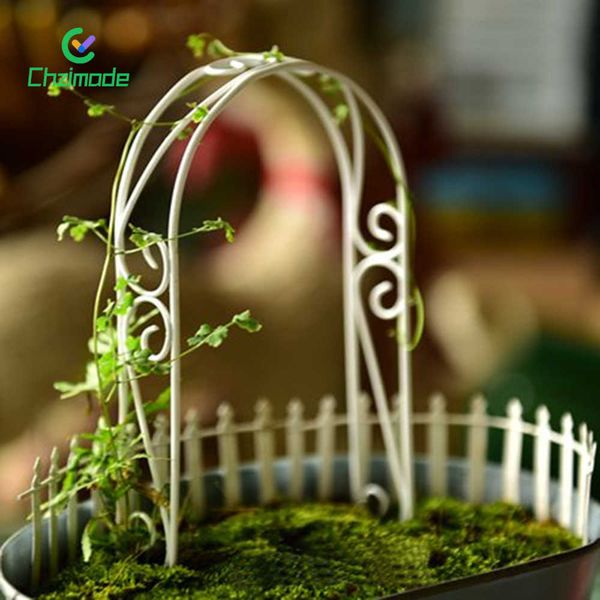 1PC Mini White Iron Arch for Miniature Garden and Dollhouse Scenes