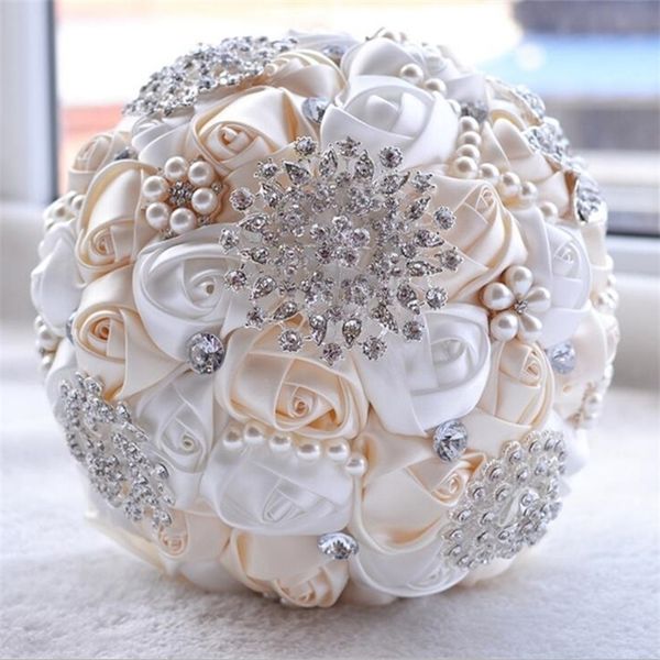 1pc/lot Handcrafted Crystal Bridal Bouquet for Weddings and Bridesmaids