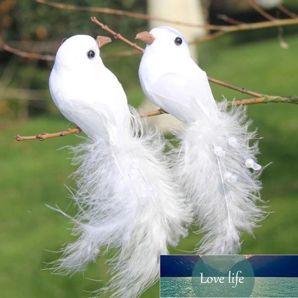 2 foam feather white dove ornaments for wedding table decor, home crafts, garden accessories at factory price