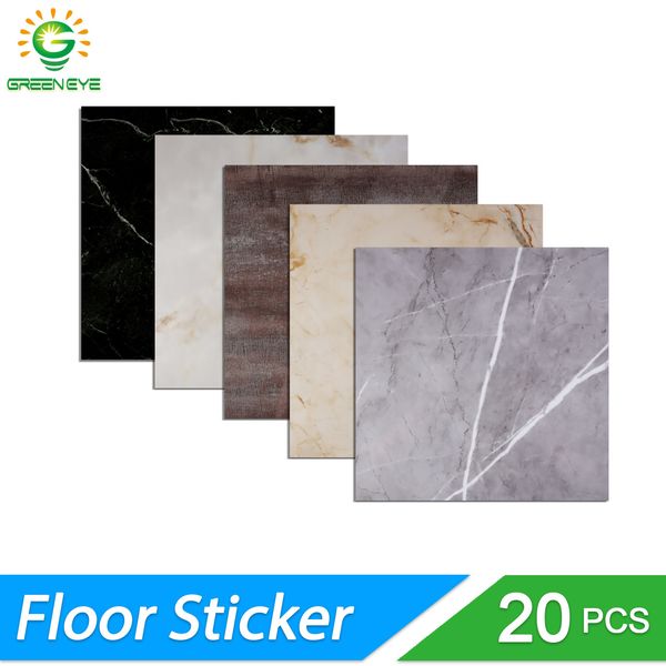 20 self-adhesive waterproof marble PVC floor stickers for bathroom and living room renovation decor