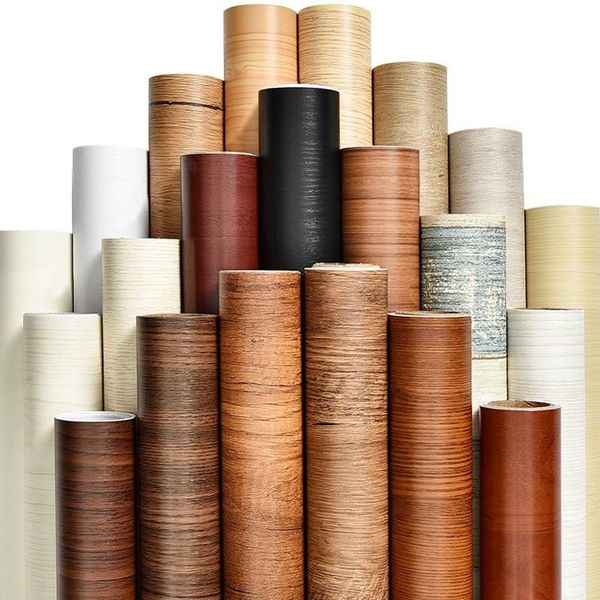 2021 wood grain wallpaper for kitchen, refurbished closet films, home office decor wall sticker measuring 60cm by 5m