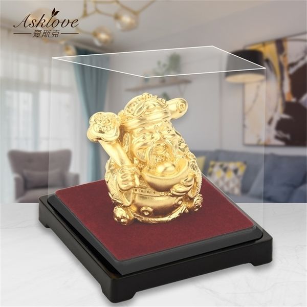 24K gold foil Feng Shui wealth god statue for office decor or home collection