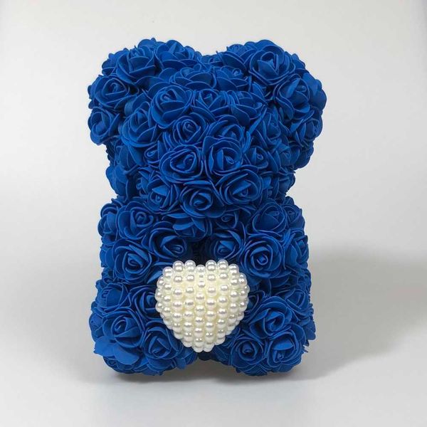 25cm Creative Rose Bear with Pearl Heart - Foam Teddy Bear for Kids' Birthdays, Valentine's Gifts, and Home Decor