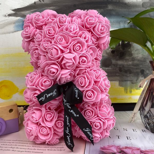25cm/40cm teddy rose bear with artificial flowers, perfect for Christmas decor, home valentine gifts for women in 2023