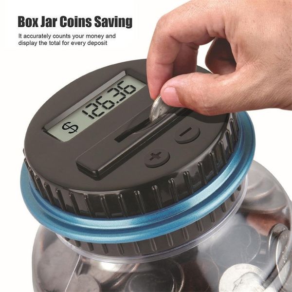 2.5L Large Piggy Bank Counter for Kids with Digital LCD Display for USD, EURO, GBP Savings Storage and Counting, Model LJ201212
