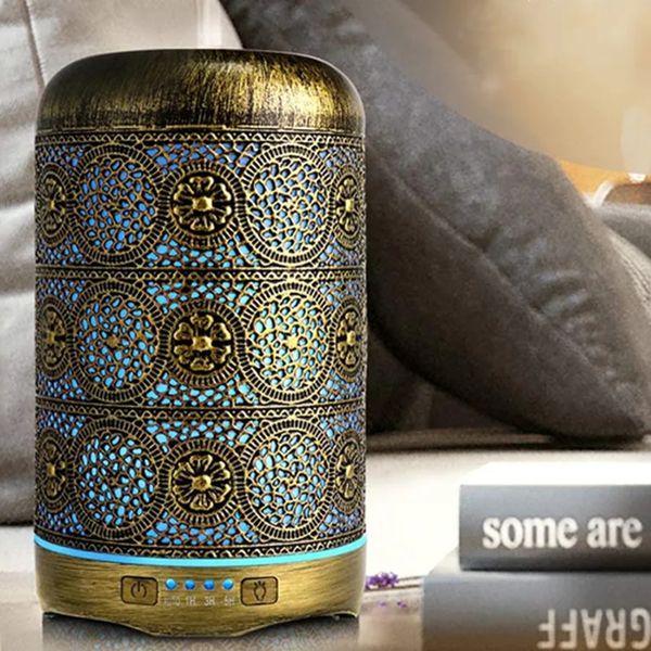 260ml metal aromatherapy diffuser with 7-color night light and auto shut-off timer