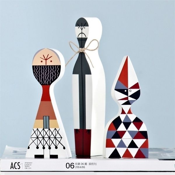 3 pieces of wooden decorative dolls for home decor, perfect as gifts for boys and girls
