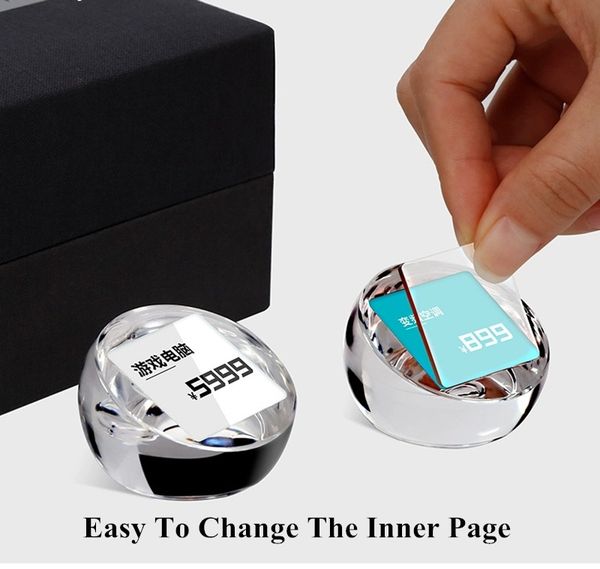 30x30mm Mini Clear Acrylic Label Card Holder Tag Display Stand Small Acrylic Sign Holder Block
