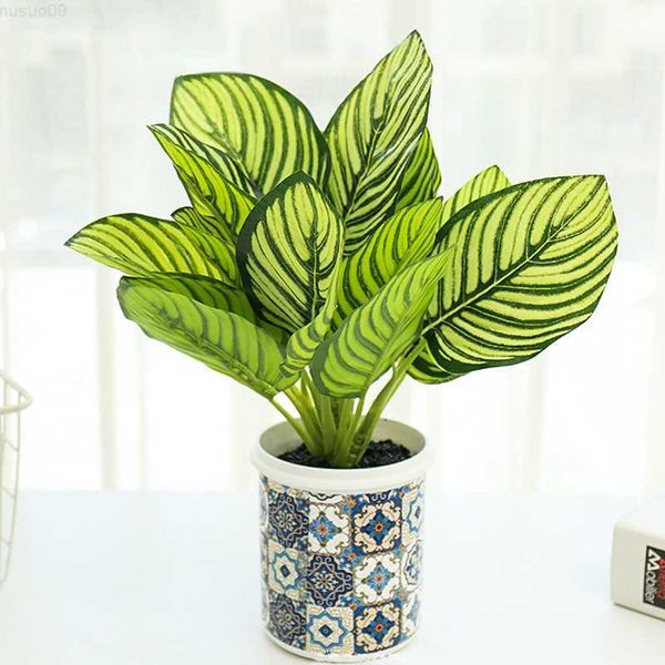 33cm artificial potted monstera plant with plastic leaves for home decor