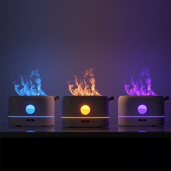 3-color flame essential oil diffuser with humidifier, ultrasonic aromatherapy and free filter for home use