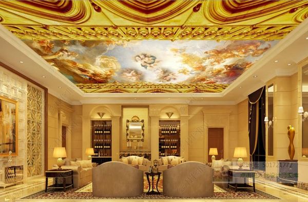 3D angel sky wallpaper for ceilings in living rooms and bedrooms