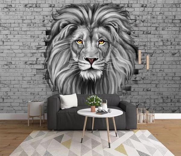 3D animal wallpaper mural for living room and bedroom TV background decor