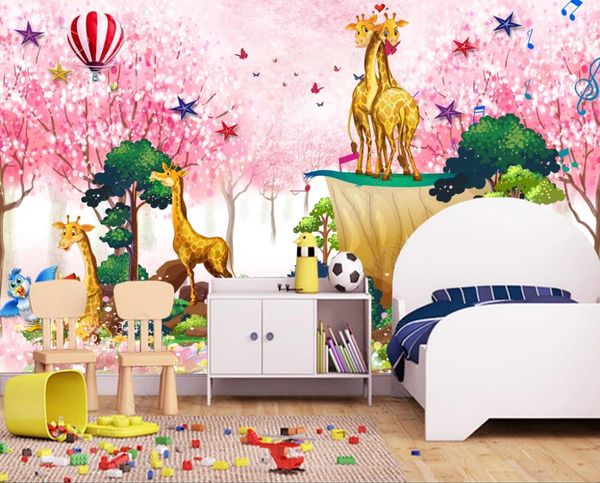 3D animal-themed wall stickers for kids' room decoration