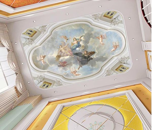 3D custom photo wallpaper for living room and bedroom ceilings in elegant European angel design