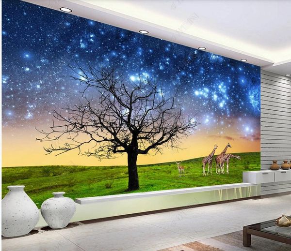3D custom photo wallpapers featuring natural tree scenery and artistic designs for sofa and TV backgrounds
