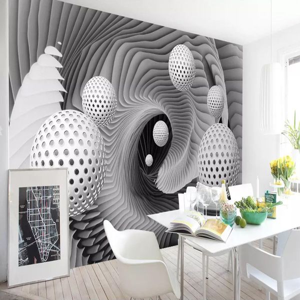 3D custom wall murals with modern space-themed stereoscopic paintings for home decor