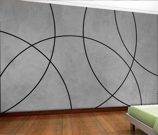 3D custom wallpaper featuring modern minimalist geometric arch designs for stylish home and bedroom wall decor