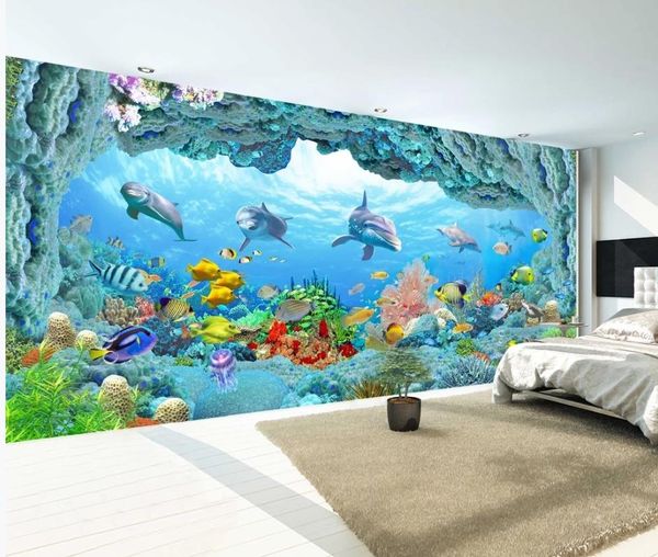 3D customized European underwater world landscape wallpaper for walls