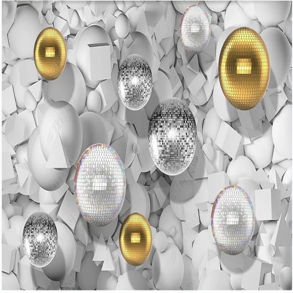 3D customized fashion wallpaper featuring crystal ball designs for walls