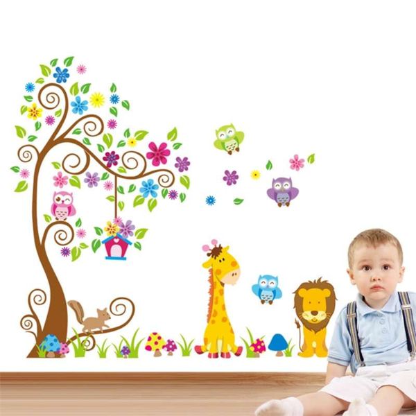 3D DIY colorful owl wall stickers for kids' room decor