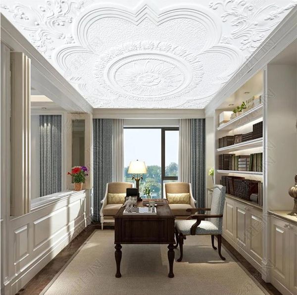 3D embossed plaster line wallpaper for ceiling and wall decor in living rooms and bedrooms
