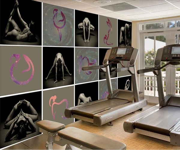 3D European-style fitness-themed wall murals for home and gym decor