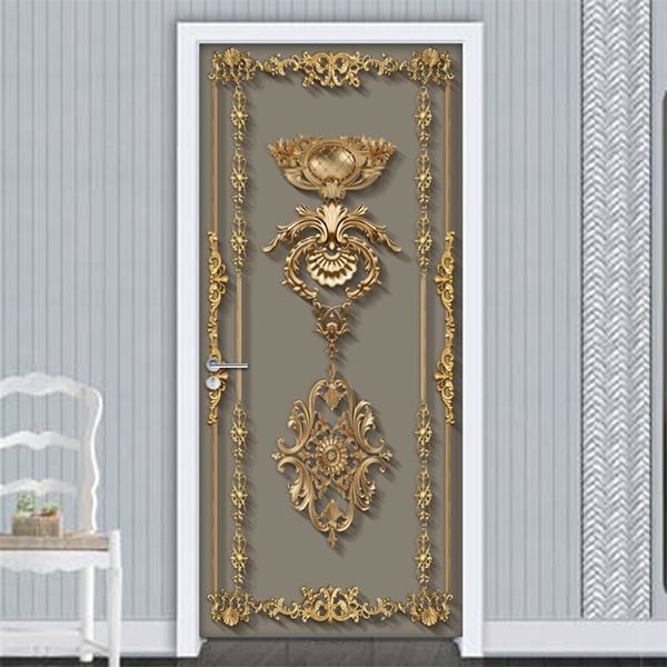 3D European-style golden floral self-adhesive wallpaper for living rooms and bedrooms