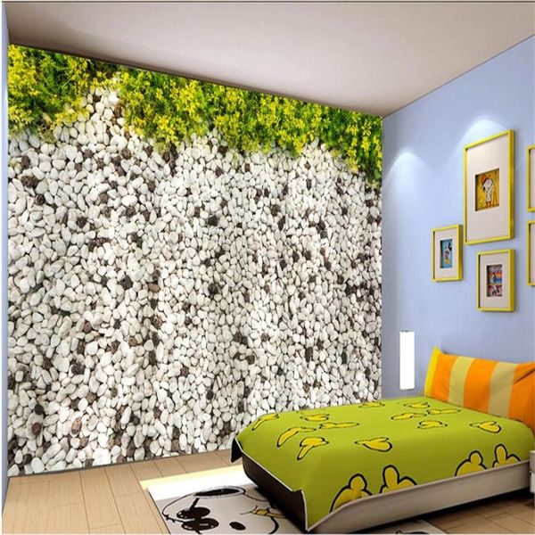 3D floral cobblestone wallpaper for living room TV wall backdrop