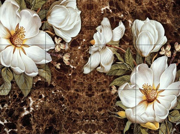 3D floral wallpaper for living room TV wall decor with stereoscopic effect