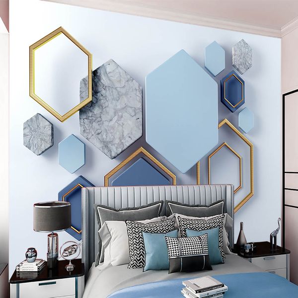 3D geometric classic wallpaper featuring a modern marble pattern, ideal for living rooms, bedrooms, and kitchens as stylish home decor  

Elegant marble-patterned 3D geometric wallpaper for contemp...