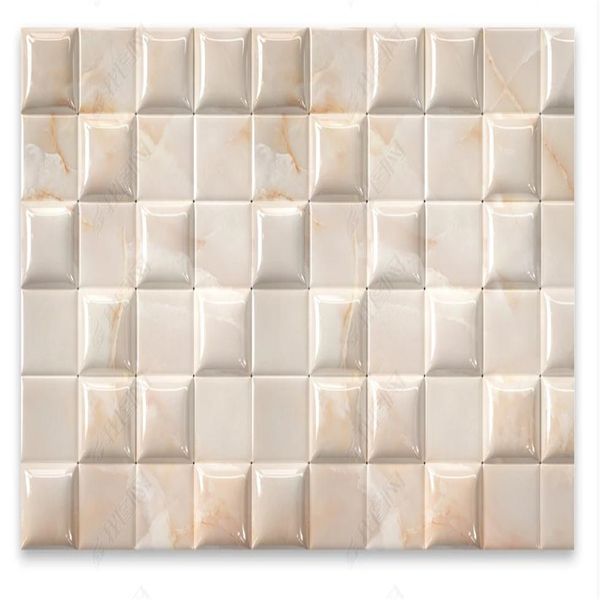 3D geometric marble square pattern for stereoscopic wall and TV backgrounds