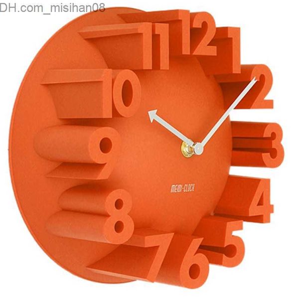 3D high-brightness digital wall clock with modern black design for silent living room decor