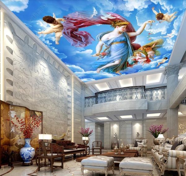 3D high-quality ceiling wallpaper murals with photo-realistic designs for living rooms and bedrooms